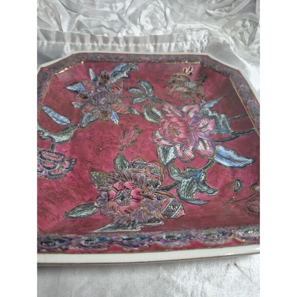 Vintage JC Penney Classic Traditions Porcelain  Asian Style Square Dish Decor - Picture 3 of 14